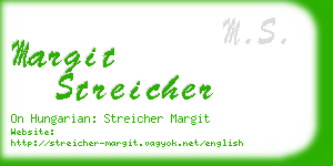 margit streicher business card